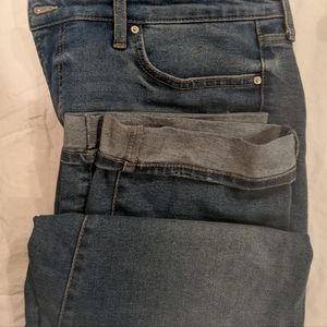 Vintage America High Rise Straight Crop Cuffed Jeans
